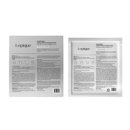 Lepique Glass Skin 14 Days Miracle Collagen Mask (4 sheets) *Amazon's Choice